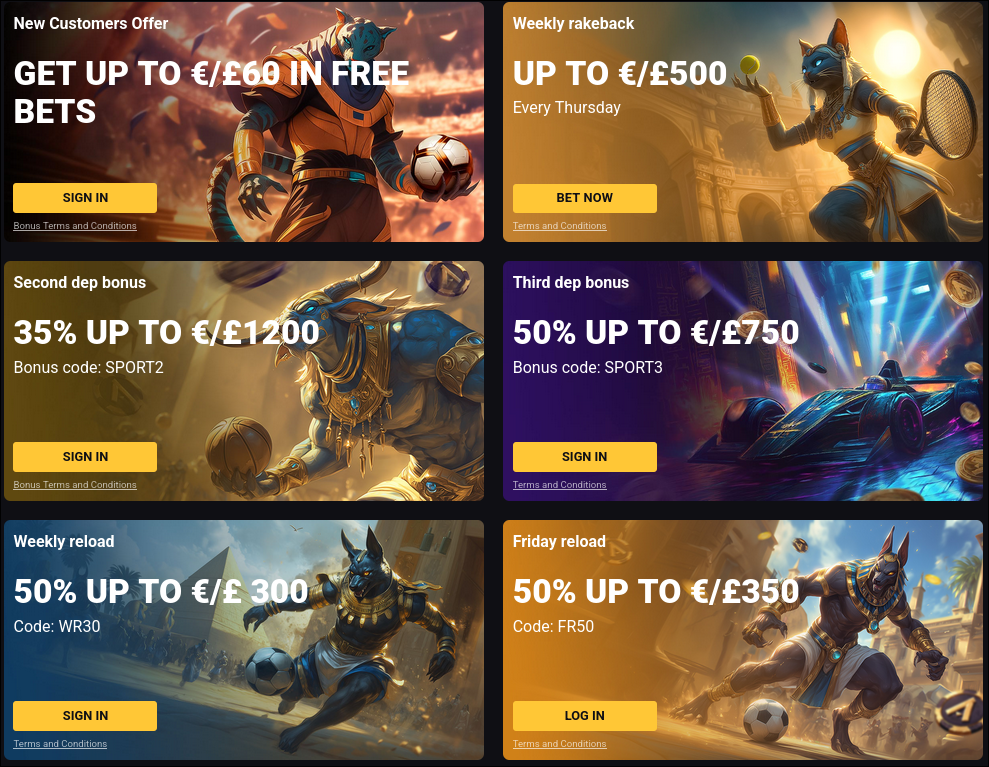 Amonbet Betting Bonuses Interface